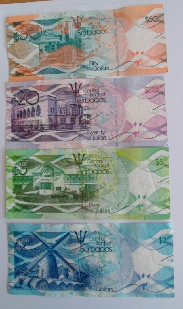 Barbados Dollar banknotes 50.20.5.2 dollars set EF