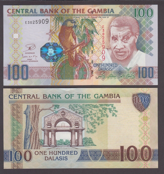 GAMBIA 100 Dalasis Banknote (2013) Pick ref: 29c - AUNC.