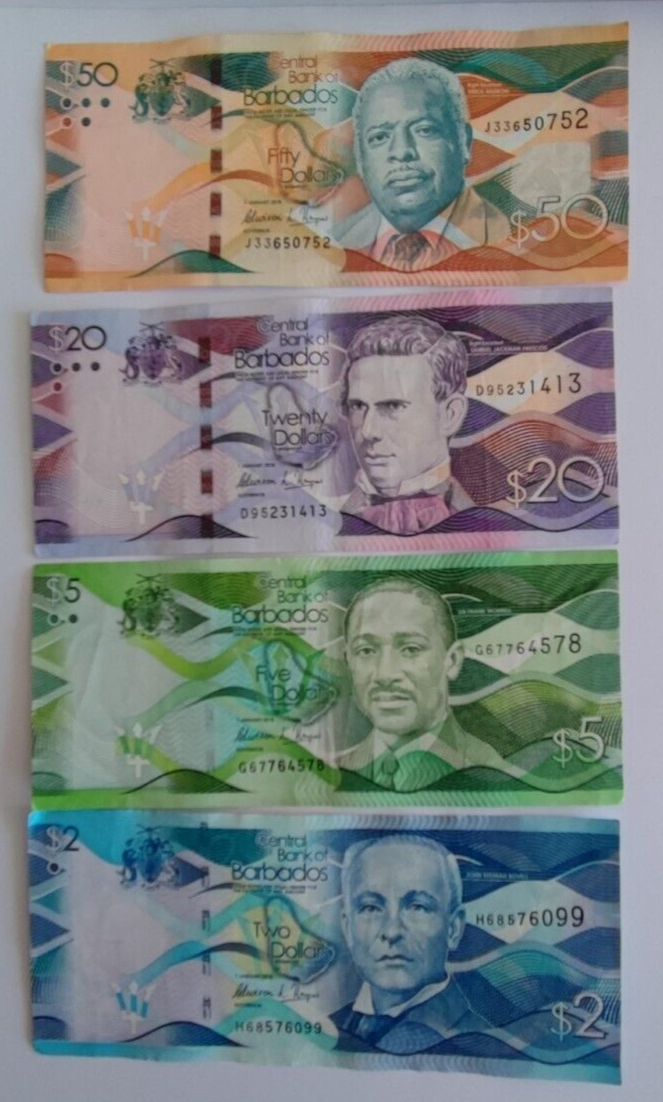 Barbados Dollar banknotes 50.20.5.2 dollars set EF