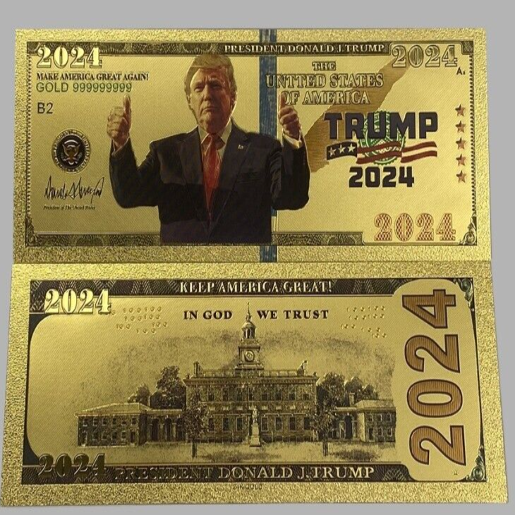 Donald Trump  2024 Gold Plated Foil Banknote