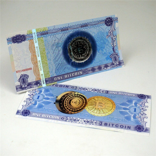 One Bitcoin Money Not Currency Paper Banknotes  1 BTC Bills Collectible