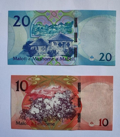 Lesotho _ set 5 banknotes 10 20 50 100 200 Maloti 2021 UNC