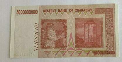 Zimbabwe 50 Billion  Dollars Banknotes 2008 UNC