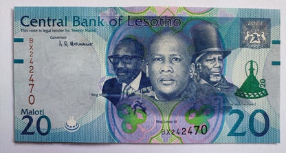 LESOTHO 20 MALOTI  2019 UNC