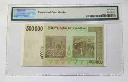 Zimbabwe PMG Gem UNC 67 EPQ 500000 dollars
