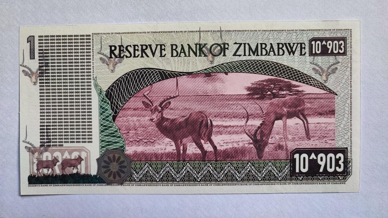 Zimbabwe 1 Tricentillion Dollars  Banknote 100 Trillion Series