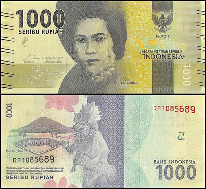 Indonesia 5 Note Set: 1000 to 20000 Rupiah