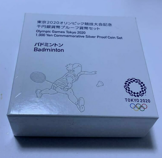 Tokyo 2020 Olympic 1000 Yen Silver Proof Coin Badminton  New