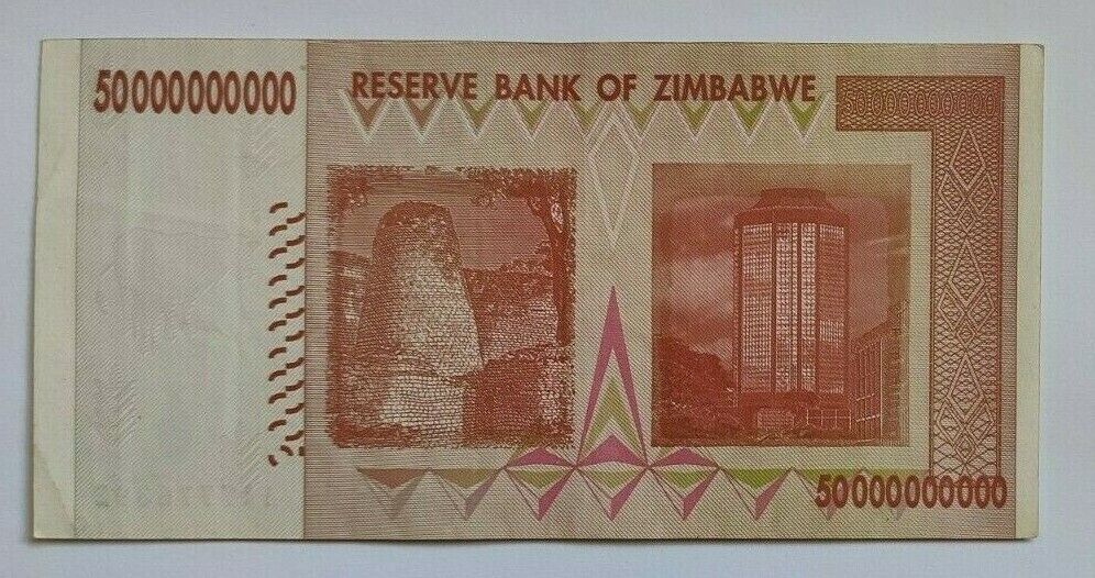 World Paper Money Zimbabwe 50 Billion Dollars Banknote used AA /AB Prefix.