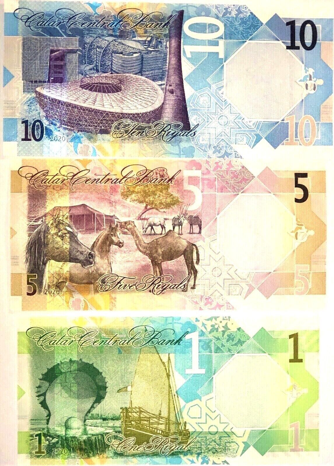 QATAR SET 3 Pcs 1, 5 & 10 RIYALS 2020 Pick-W32-W33-W34 NEW-UNC