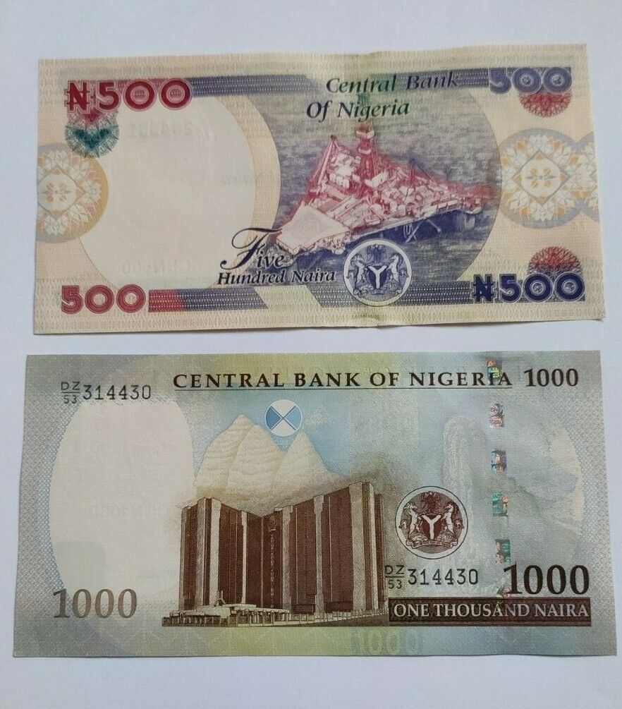 NIGERIA SET 5-20-50-100-200-500-1000 Nairas 2014-2021 UNC, P-29-41