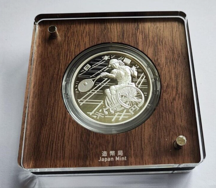 Tokyo Paralympic 2020 Game  Wheelchair Tennis  1000Yen  Silver Proof Coin