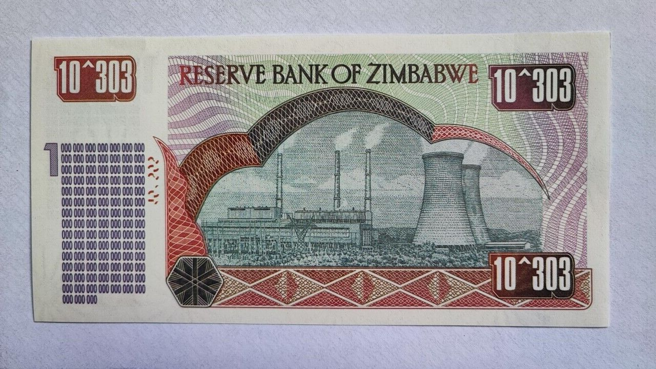 Zimbabwe 1 Centillion Dollars  Banknote 100 Trillion Series