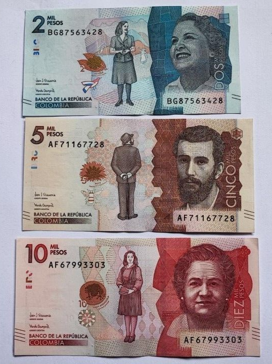 Colombia Full Set 6 Pcs: 2000–100000 Pesos P458 459 460 461 462 463, UNC