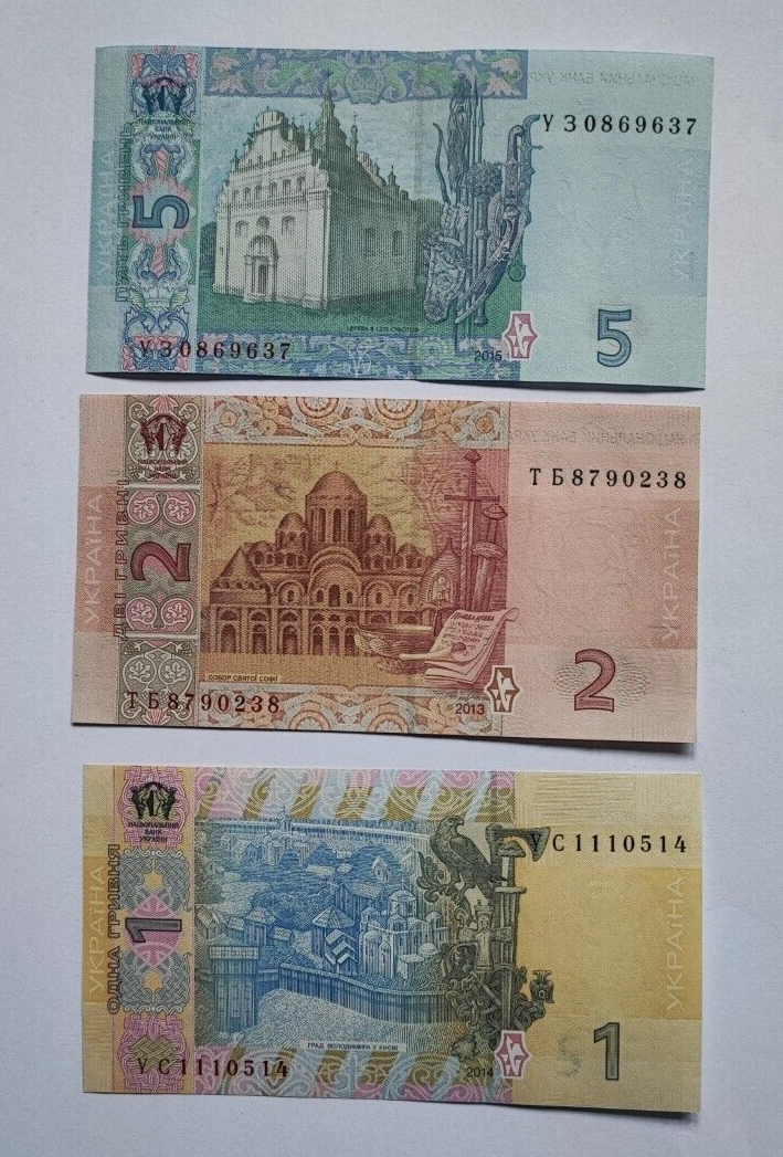 SET Ukraine 1, 2, 5, 10, 20 & 50 Griven 2013-2019 UNC