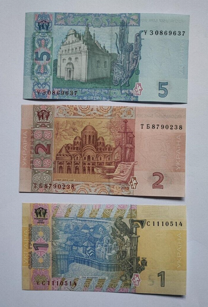 SET Ukraine 1, 2, 5, 10, 20 & 50 Griven 2013-2019 UNC