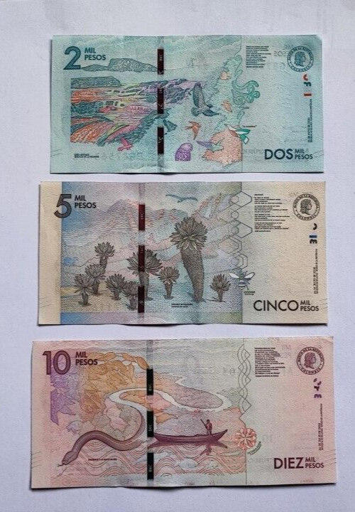 Colombia Full Set 6 Pcs: 2000–100000 Pesos P458 459 460 461 462 463, UNC