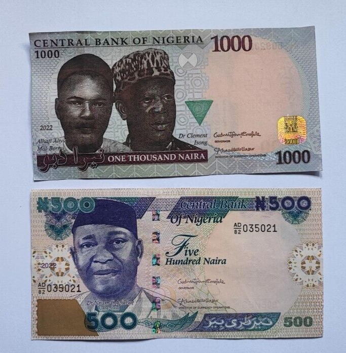 NIGERIA  500 1000Naira  UNCIRCULATED  BANKNOTES