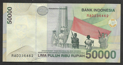 Indonesia 50,000 50000 Rupiah Violin Hologram 1999 UNC