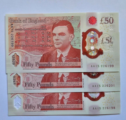 Price Per Note UNC Plastic £50 Fifty Pound Bank of England Note AA PREFIX.