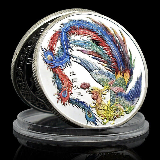 coins / souvenir - Chinese myths /phoenix silver plated