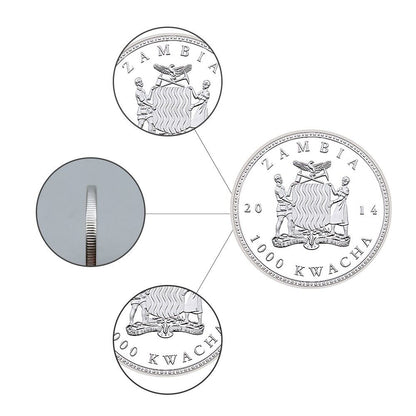 Souvenir Gifts Endangered Animal Species asia elephant  Silver Plated Coin