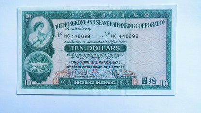 Banknote, Hong Kong, 10 Dollars 1977