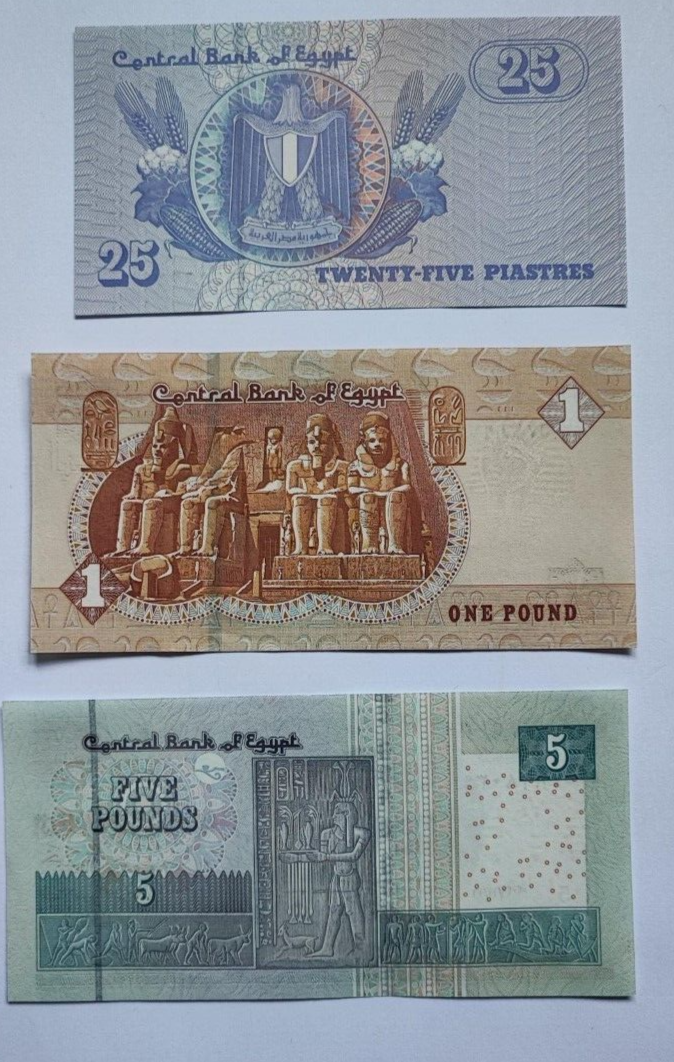 Set 6 PCS, Egypt 5 leather-5 pounds, Banknotes,UNC