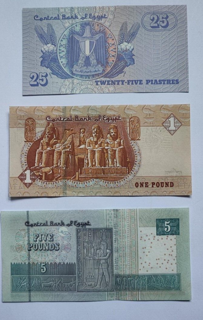 Set 6 PCS, Egypt 5 leather-5 pounds, Banknotes,UNC