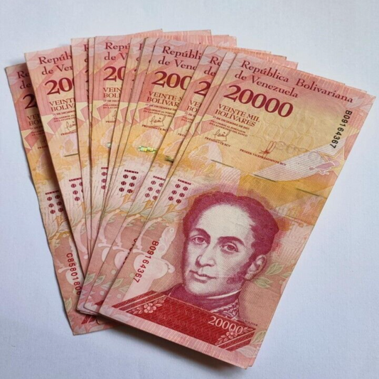Lot Of 10 Venezuela Banknotes. 20000 Bolivares. 2017.In Used Condition