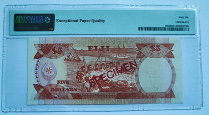 FIJI $5 Dollars 1992PMG 67 EPQ Superb Gem Unc Specimen