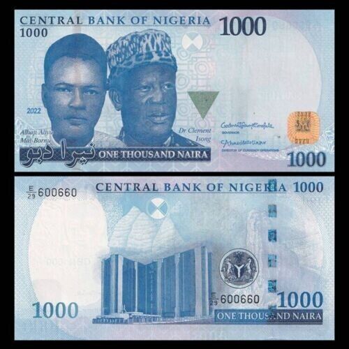 Nigeria 1000 Naira, 2022, P-W49, NEW, Banknotes, UNC