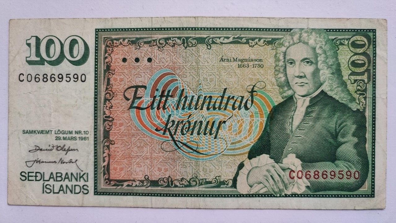 ICELAND 1961 100 KRONUR NOTE