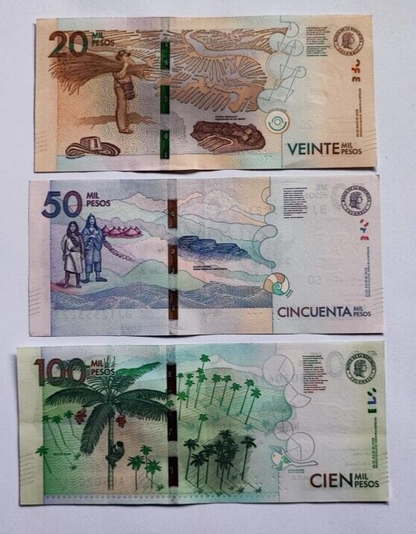 Colombia Full Set 6 Pcs: 2000–100000 Pesos P458 459 460 461 462 463, UNC