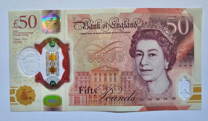 Price Per Note !New Polymer  AUNC Plastic £50 Fifty Pound Bank of England Note