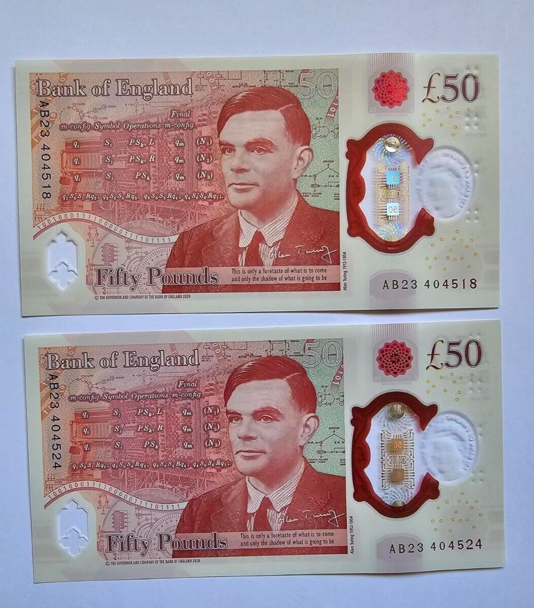 Price Per Note !New Polymer  AUNC Plastic £50 Fifty Pound Bank of England Note