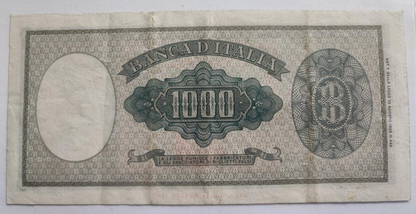 Italy 1000 LIRE  Banknote 1961 In Very Fine Condition