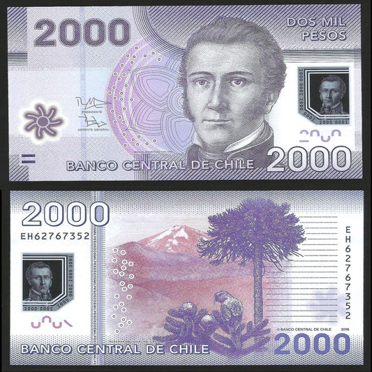 CHILE 2000 PESOS  POLYMER UNC