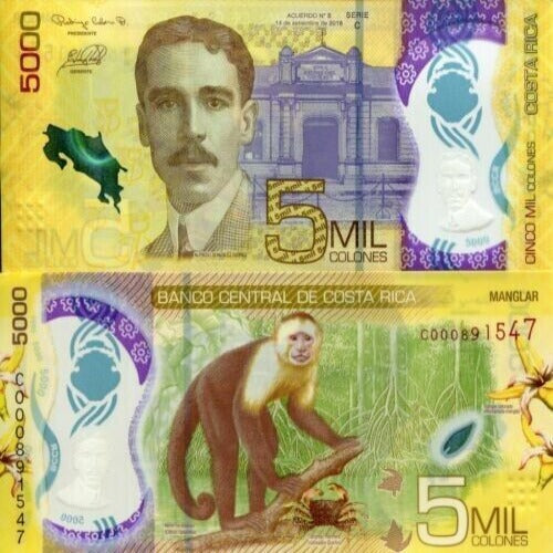 COSTA RICA 5,000 COLONES 2009 P276 UNC