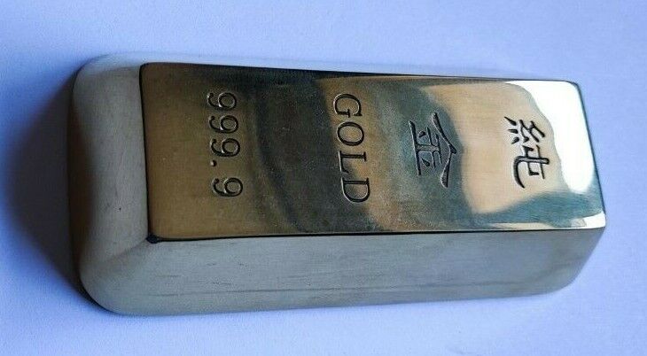 100% BRASS  Bar paper weight home office decor.  heavy polished