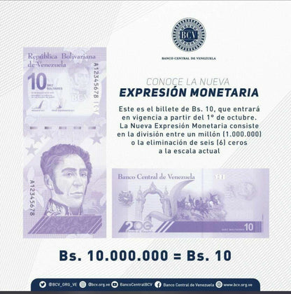 venezuela 10 bolivares digitales notes 2021 Commemorative UNC Pick 116