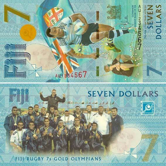 Fiji  Seven Dollars 2017  Rugby 7s Commemorative Banknotes  P-120  UNC