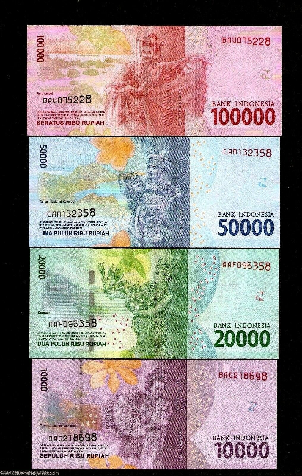 INDONESIA Set of 7 notes: 1000 2000 5000 10000 20000 50000 100000 UNC