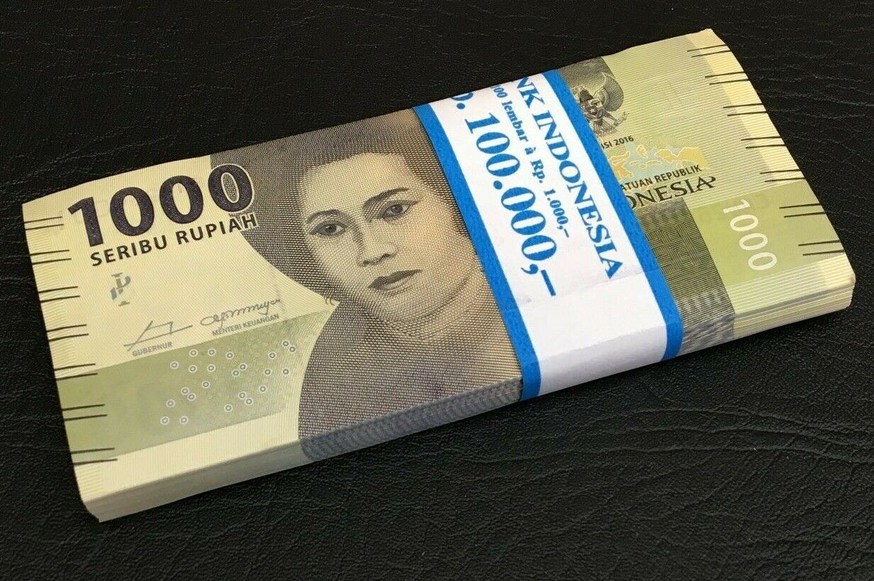 INDONESIA 1000 1,000 RUPIAH 2016 P NEW BUNDLE 100 PCS UNC