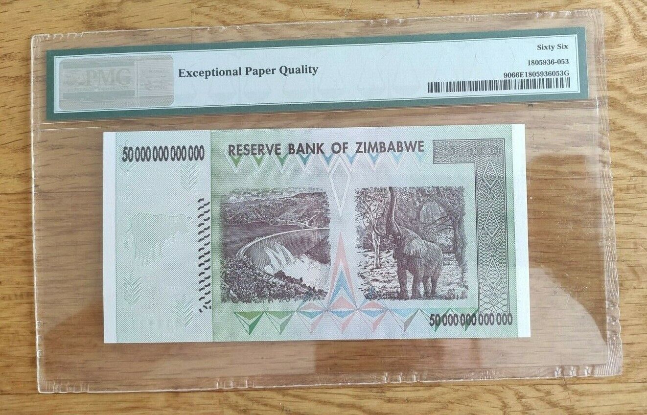 Zimbabwe   50 trillion dollars PMG 66 Exceptional Paper Quality