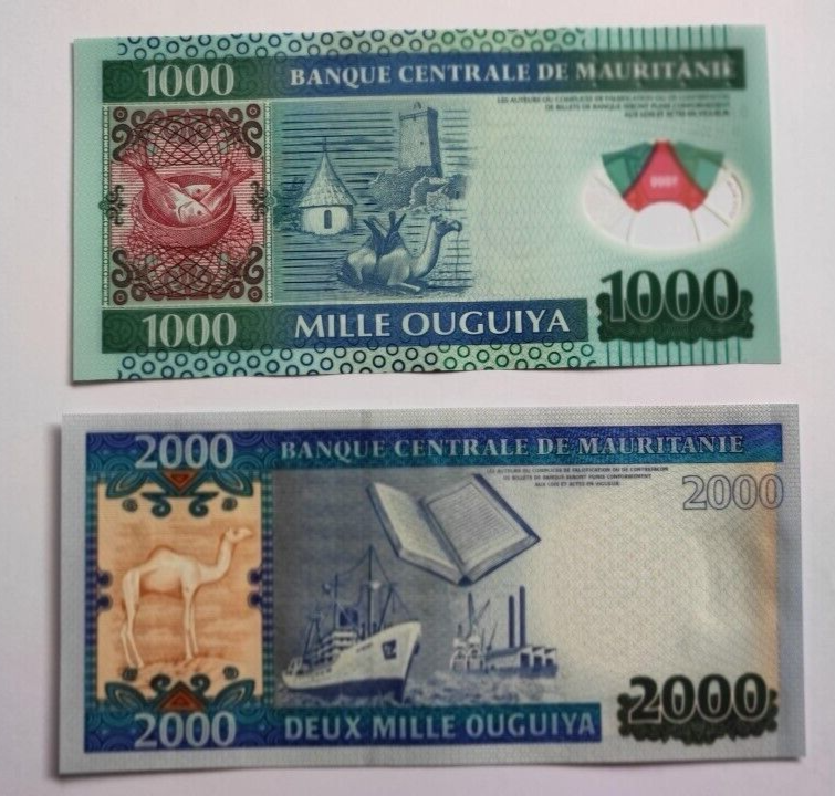 Mauritania _ set 5 banknotes 100 200 500 1000 2000 Ouguiya 2011 / 2015 UNC