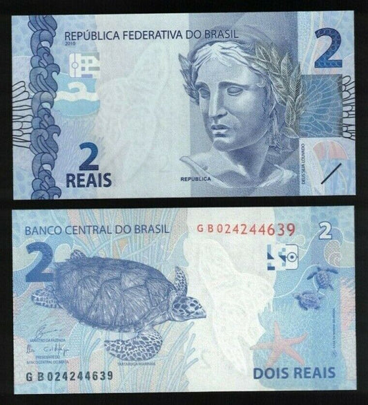 BRAZIL 2 REAIS  BANKNOTE (P252)   (2019/2021) UNC