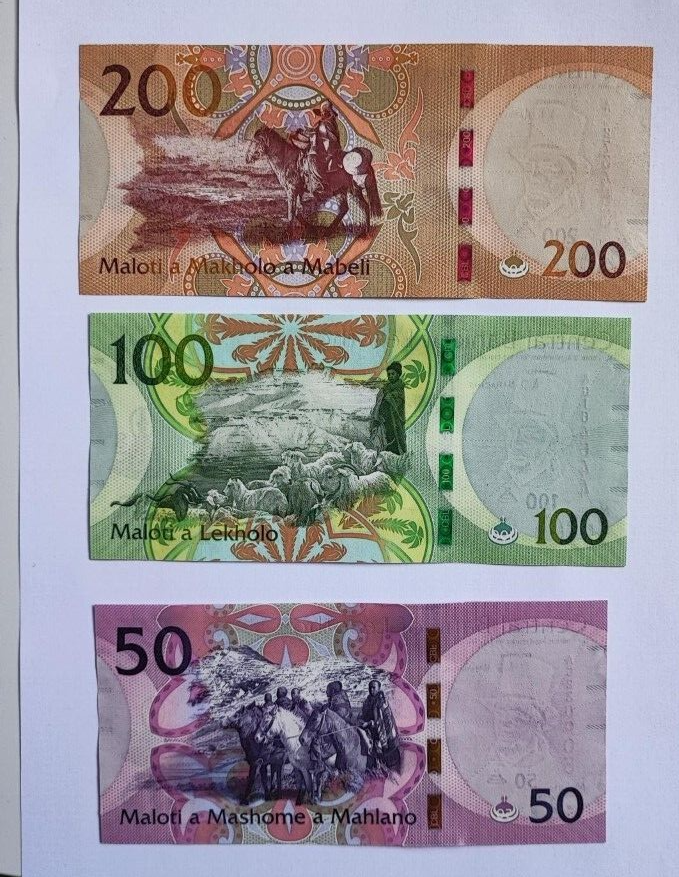 Lesotho _ set 5 banknotes 10 20 50 100 200 Maloti 2021 UNC