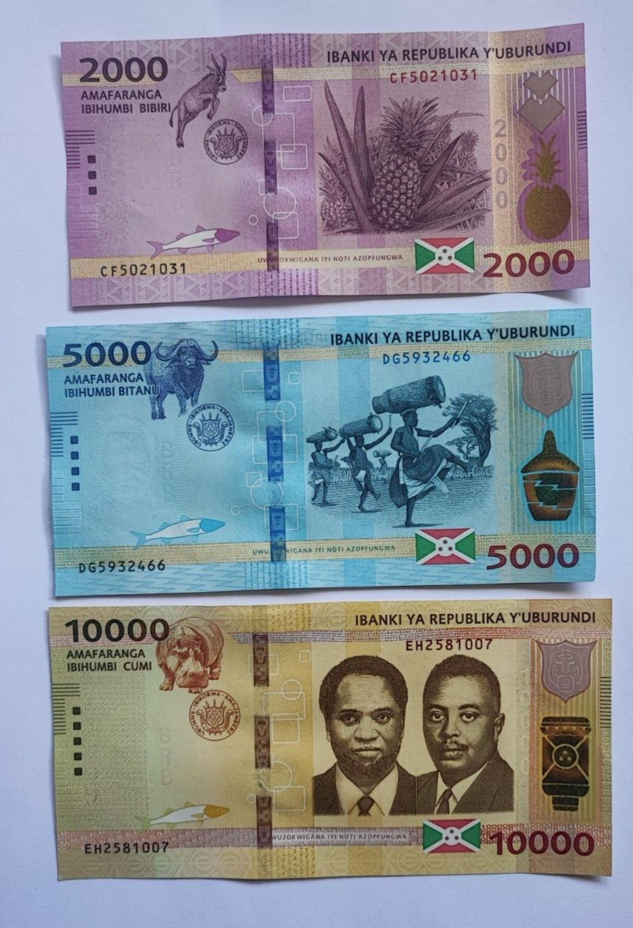 BURUNDI 100 To  10000 FRANCS  6 PCSBANKNOTE SET UNCIRCULATED 2011/2021