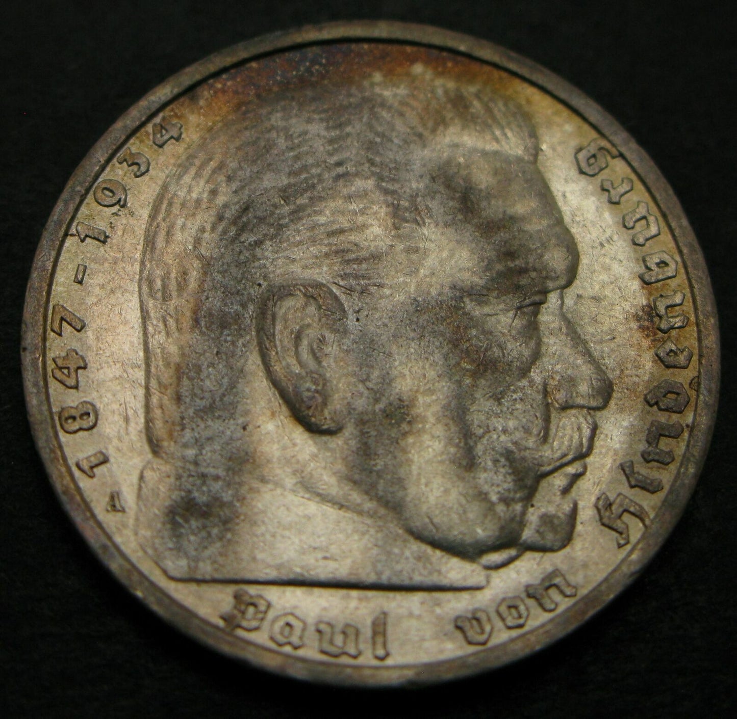 GERMANY 5 Reichsmark 1936 A - Silver 0.900 - Hindenburg issue - VF